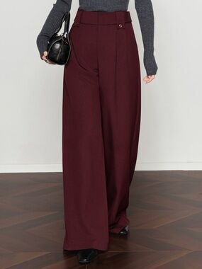 asymmetrical layer button wide leg dress pants Commense | & Jumpsuits | Commense Pants 60% Polyester 40% Cotton party dresses for women Strapless Sheer Beaded Gown Color:BROWN